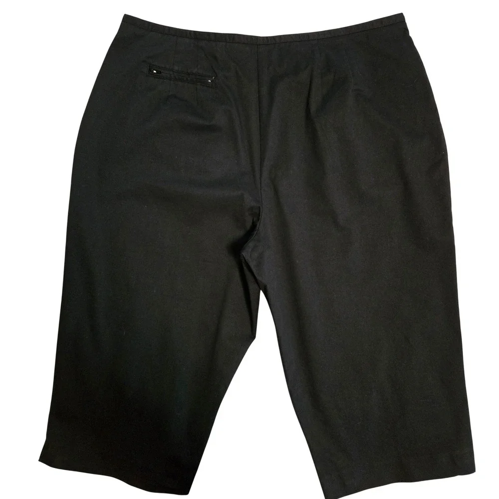 Talbots Black Sailor Button Stretch Cotton Capri's‎ Women's Sz 20 Nautical